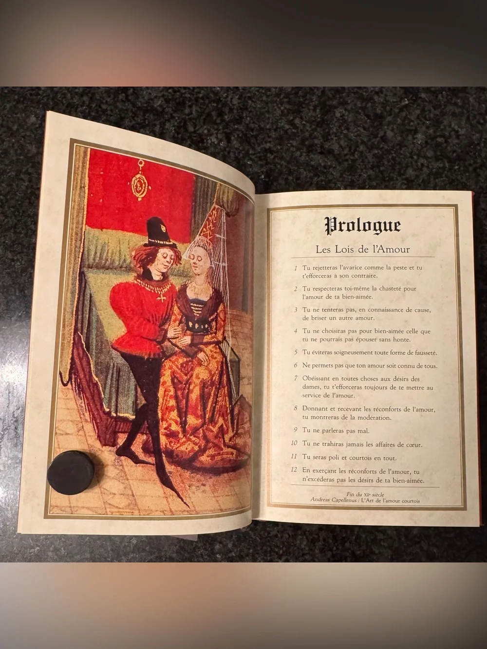 Vintage French Perpetual Calendar Book  Agenda de L'Amour Courtois